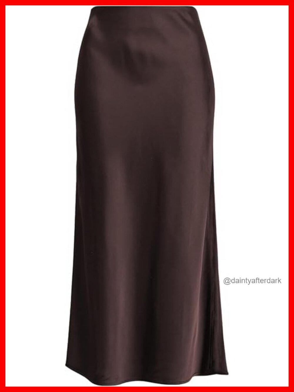 Women's Long Satin Midi Skirt High Waist Hidden Elastic